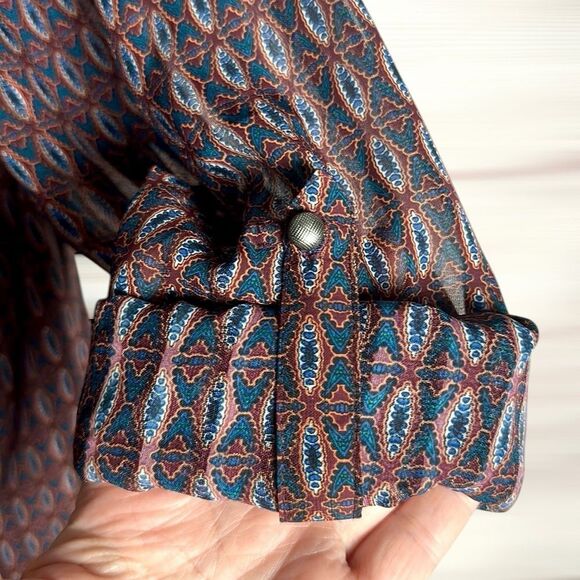 NWT Roz & Ali Blouse Top Roll Tab Sleeve Split Neck size XL - Picture 5 of 13